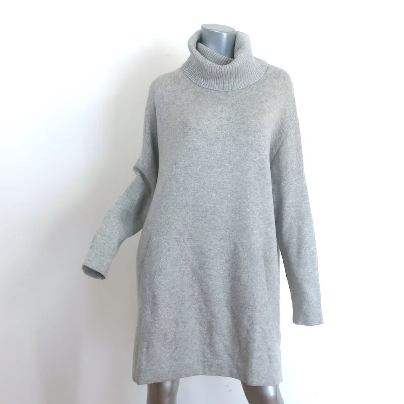 Adam Jones Turtleneck Sweater Dress Heather Gray Wool-Cashmere One Size Nylon Fabric Polyester Fabric Spandex Fabric Adam Jones Turtleneck Sweater Dress Heather Gray Wool-Cashmere One Size Nylon Fabric Polyester Fabric Spandex Fabric