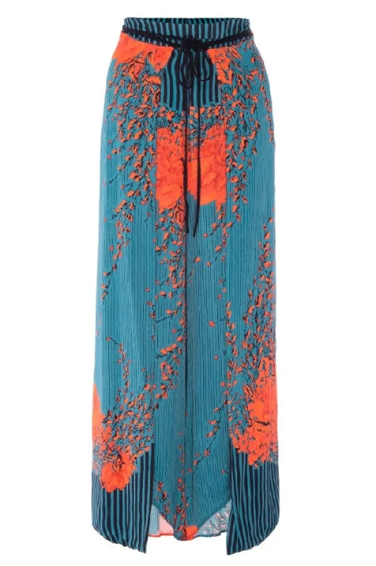 Zeus Printed Slit Pant Casual Plaid Pants