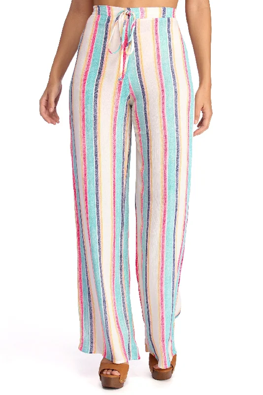 Sweet Like Candy Striped Pants Comfortable Denim Pants