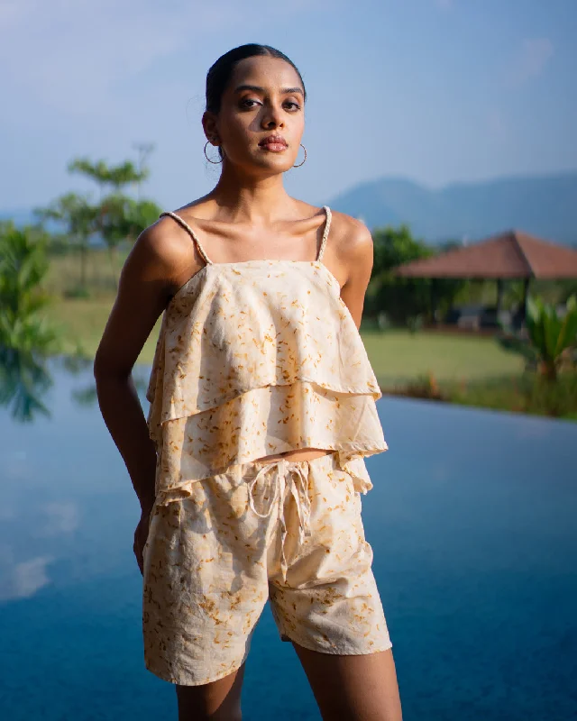 Champa Ruffled Top and Pants Summer Set Trendy Velvet Pants