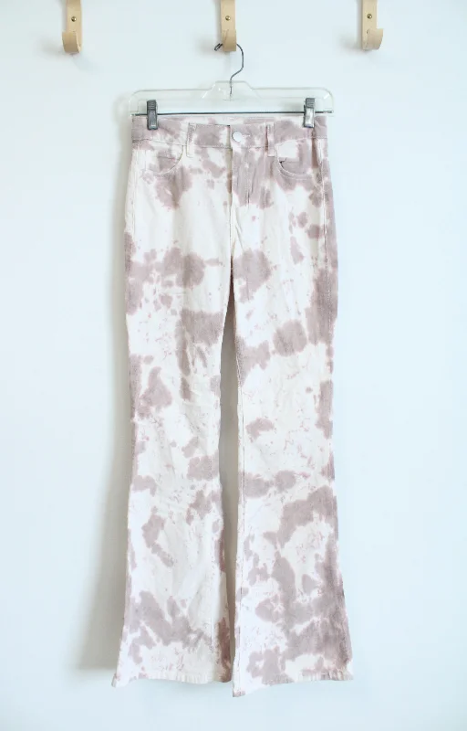 Forever 21 Pink & White Tie-Dyed Corduroy Flare Leg Pants | S Cozy Jogger Leggings