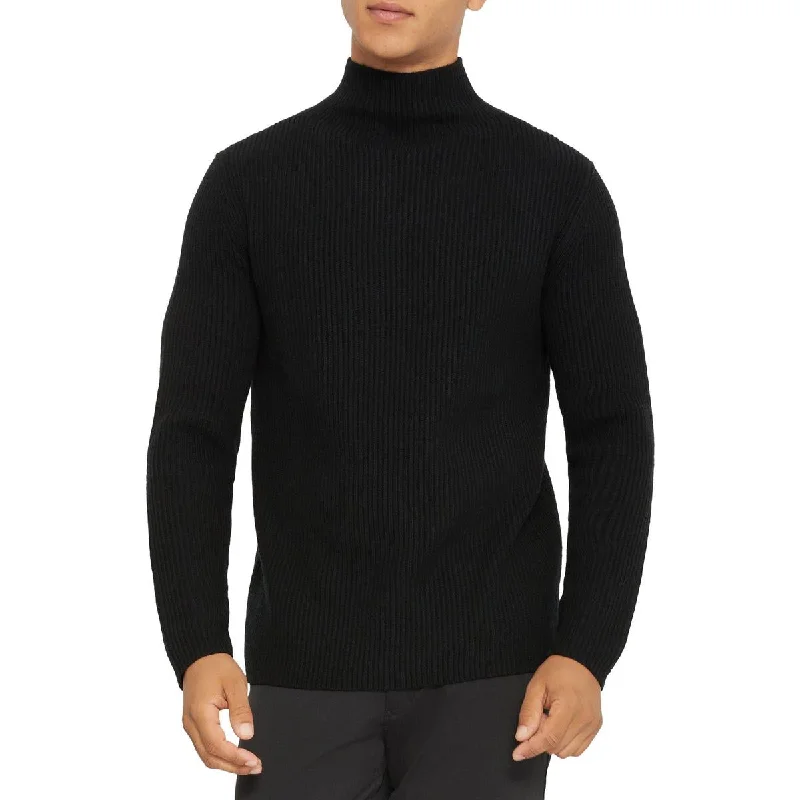 Theory Womens Solid Mock Neck Mock Turtleneck Sweater Notch Collar Peter Pan Collar Cowl Neck