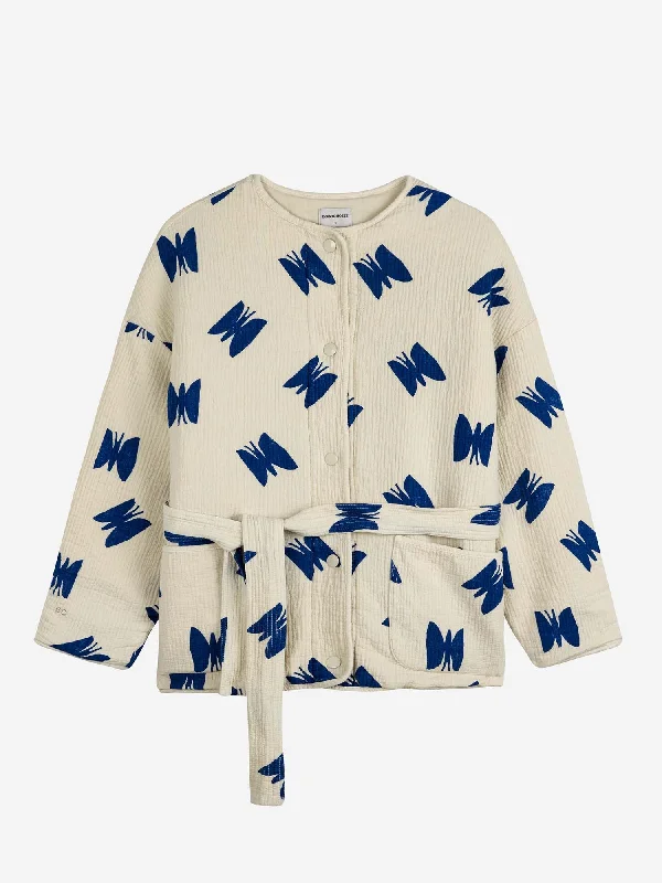 Butterfly Print Padded Jacket Denim Jacket Leather Jacket Suede Jacket