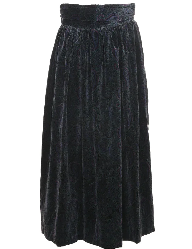 Paisley Print Midi Skirt - M cashmere skirt fine