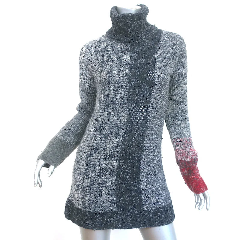 TSE Turtleneck Sweater Dress Gray Wool-Blend Colorblock Knit Size Medium Thin Thick Dense TSE Turtleneck Sweater Dress Gray Wool-Blend Colorblock Knit Size Medium Thin Thick Dense