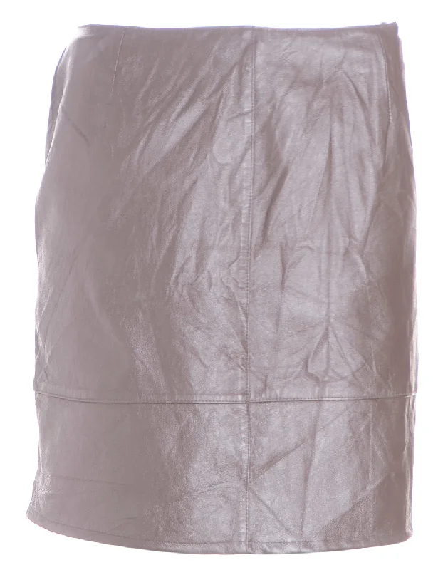 Reworked Roxy Mini Leather Skirt linen skirt relaxed