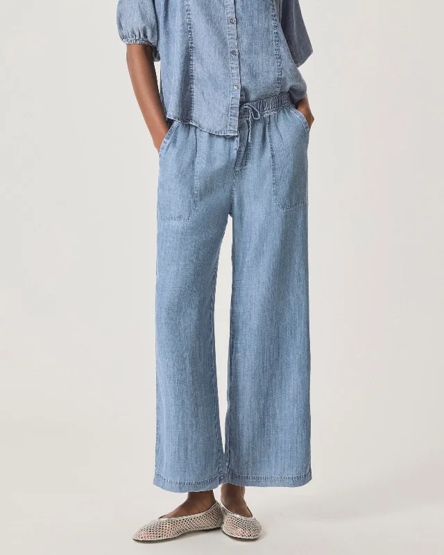 Angie Indigo Pant Stylish Paperbag Waist Pants