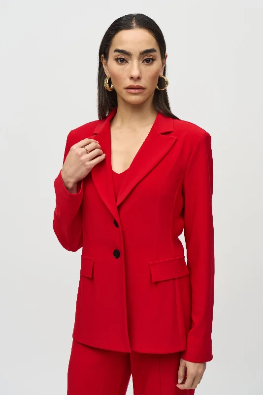 Joseph Ribkoff Fitted Long Sleeve Blazer Jacket 244095 A-Line Jacket Boat Neck Shawl Collar Joseph Ribkoff Fitted Long Sleeve Blazer Jacket 244095 A-Line Jacket Boat Neck Shawl Collar