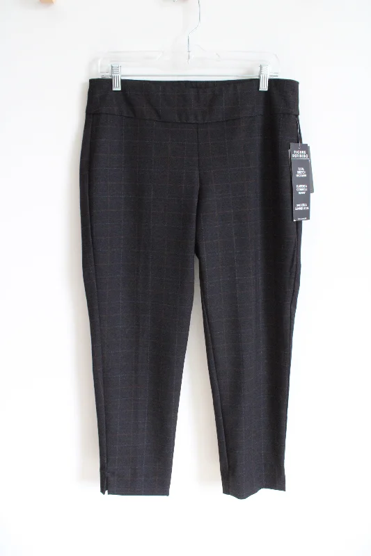 Zac & Rachel Black Red Plaid Ankle Pants | L Petite Stylish Harem Pants