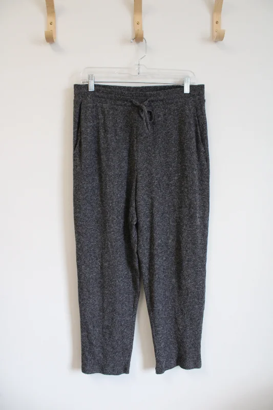 Lands' End Soft Gray Ribbed Pants | M (10/12) Casual Track Pants