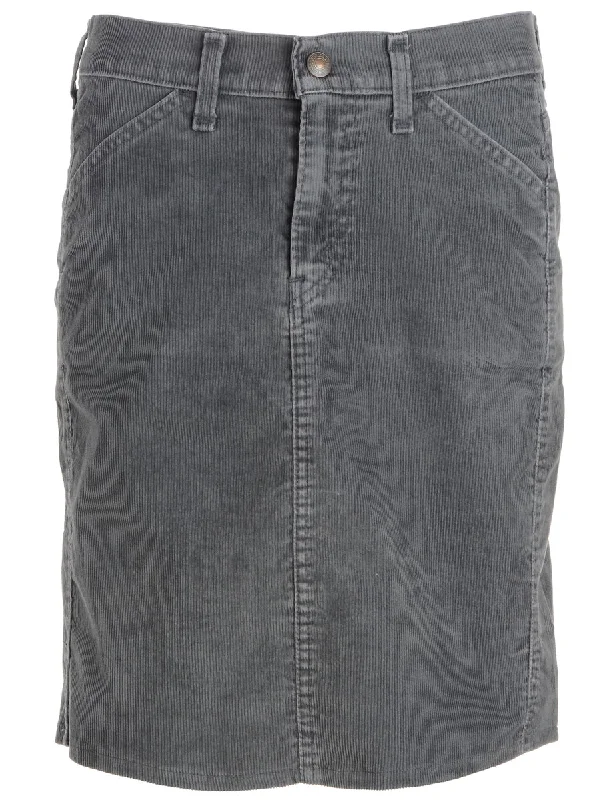Reworked Shortened Corduroy Skirt linen skirt natural