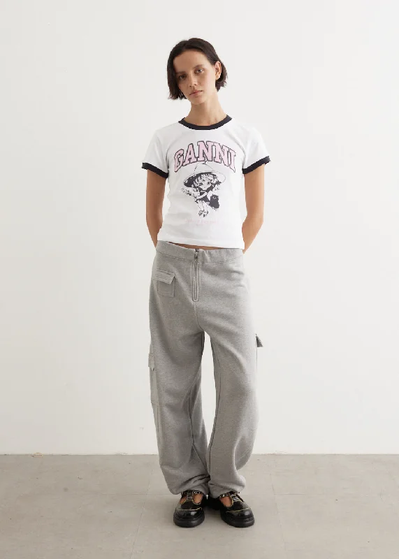 Heavy Terry Curved Pants Slim Fit Casual Pants