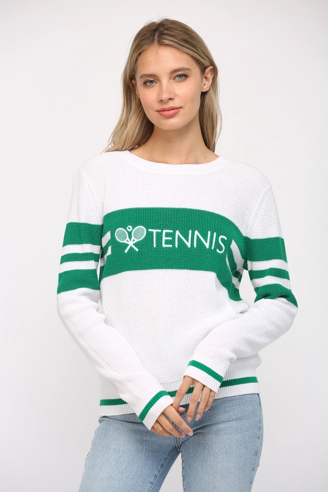 Tennis Sweater Toggled Drawstring Belted