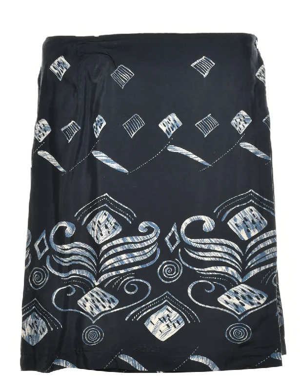 Printed Midi Skirt - M chiffon skirt floaty