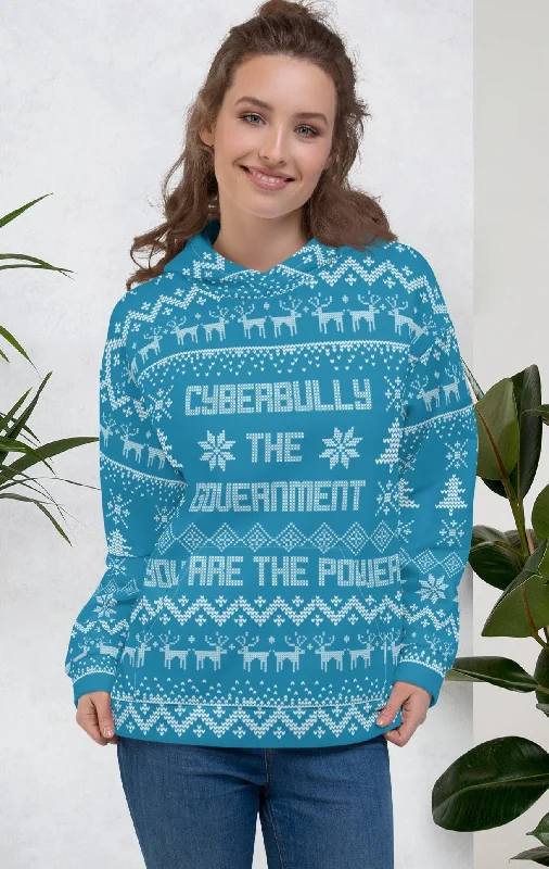 Cyberbully the Government Ugly Christmas Sweater Unisex Hoodie Cashmere Blend Cotton Blend Poly Blend Cyberbully the Government Ugly Christmas Sweater Unisex Hoodie Cashmere Blend Cotton Blend Poly Blend