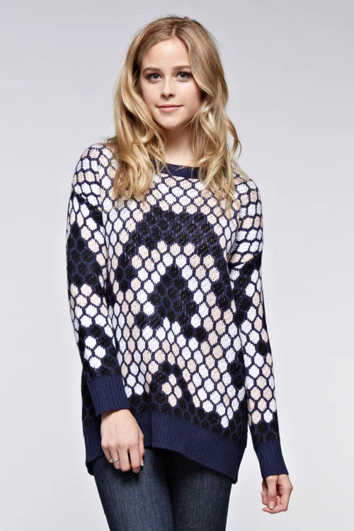 Honeycomb Sweater Mesh Sweater Canvas Denim