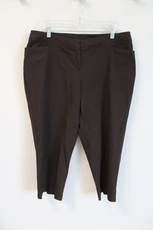 Lane Bryant Brown Stretch Capri Pants | 16 Casual Track Pants