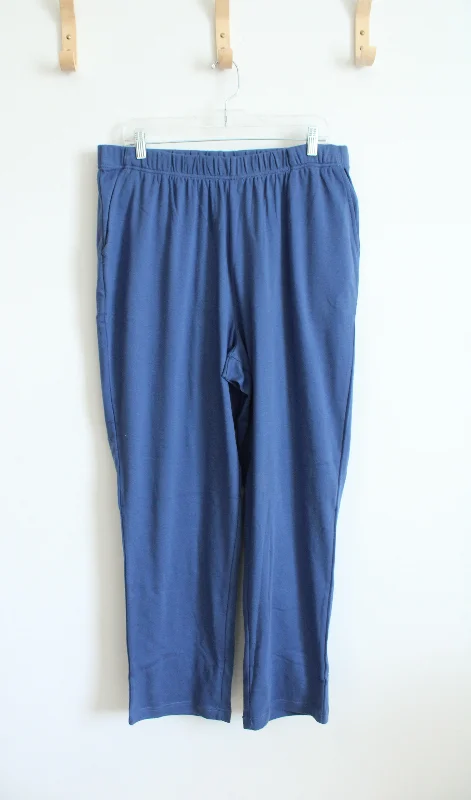 Woman Within Blue Elastic Waist Pants | 22/24 (1X) Cozy Lounge Pants
