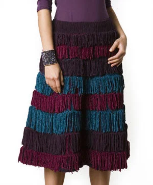 Fringed Skirt Pattern (Knit) velvet skirt luxury