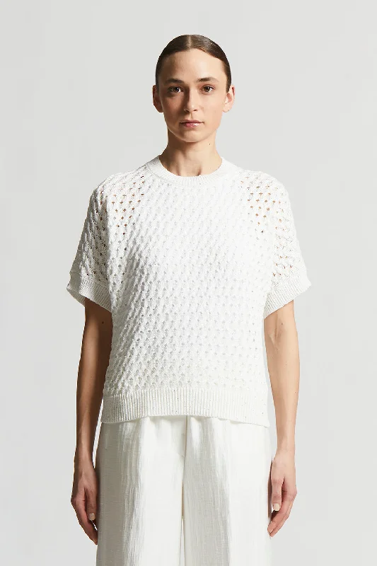 Cotton cordonnet sweater with sequins Chenille Blend Fleece Blend Nylon Blend