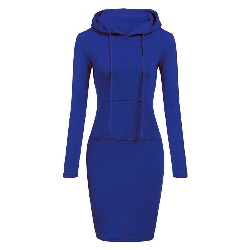 2020 Women's Dresses Women Dress 2020 Vestidos Womens Long Sleeve Solid Patchwork O Neck Casual Long Hooded Sweatershirt Dress Toggled Drawstring Belted 2020 Women's Dresses Women Dress 2020 Vestidos Womens Long Sleeve Solid Patchwork O Neck Casual Long Hooded Sweatershirt Dress Toggled Drawstring Belted