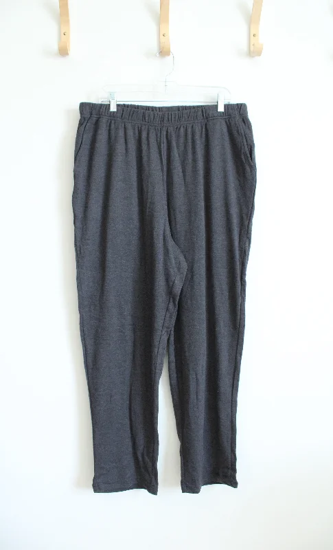 Woman Within Dark Gray Elastic Waist Pants | 22/24 (1X) Modern Bootcut Pants