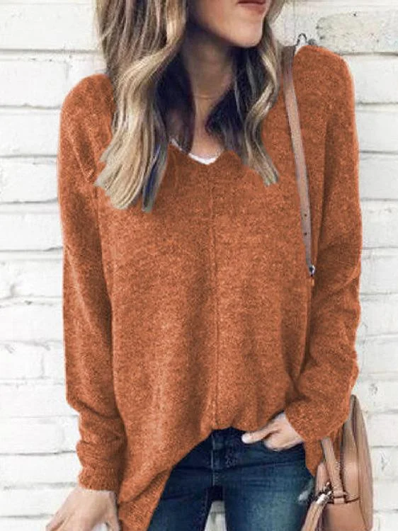 Classic V-Neck Long Sleeve Sweater Knit Fabric Woven Fabric Fleece Fabric
