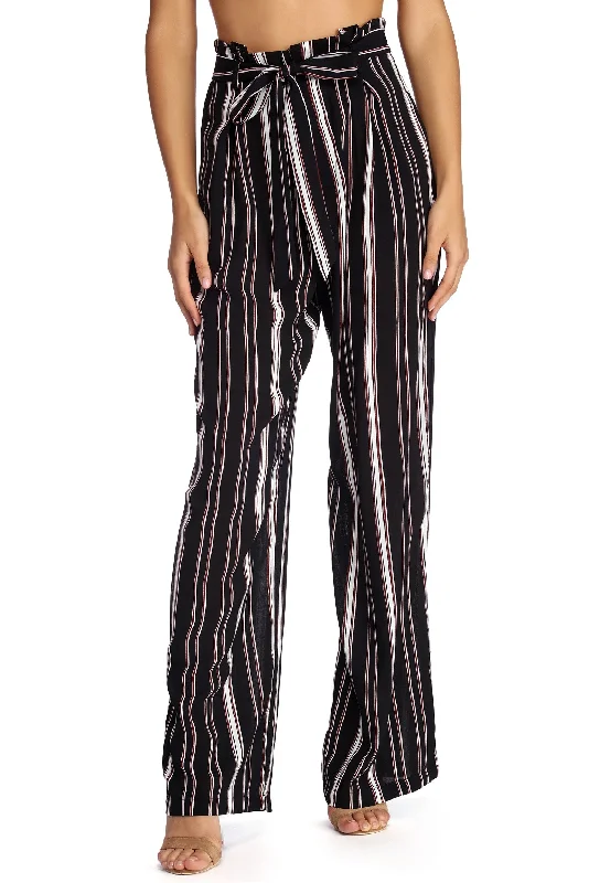 Set In Stripes Straight Leg Pants Formal Stretch Pants