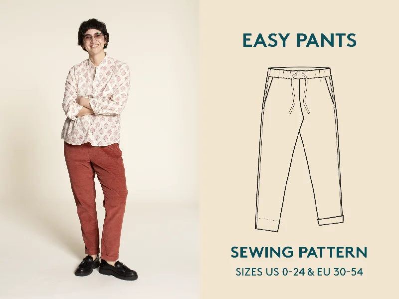 Easy Pants - Sewing Pattern | Wardrobe By Me Trendy Wide-Leg Pants
