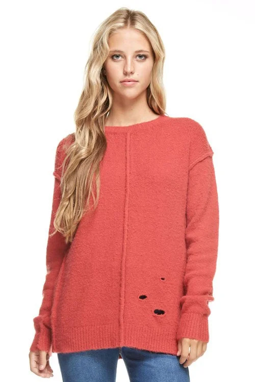 Fashion Sweater With Holes Spandex Rayon Corduroy