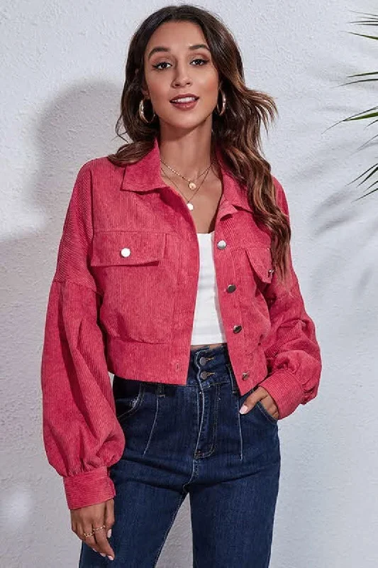 LANTERN SLEEVE CORDUROY JACKET Notch Collar Jacket Peter Pan Collar Jacket Cowl Neck Jacket LANTERN SLEEVE CORDUROY JACKET Notch Collar Jacket Peter Pan Collar Jacket Cowl Neck Jacket