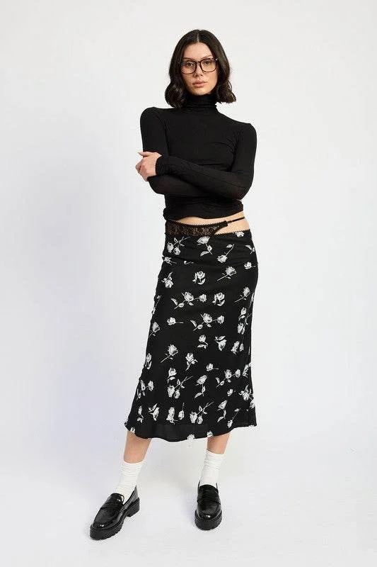 Emory Park Mix Media Asymmetrical Maxi Satin Skirt summer skirt style