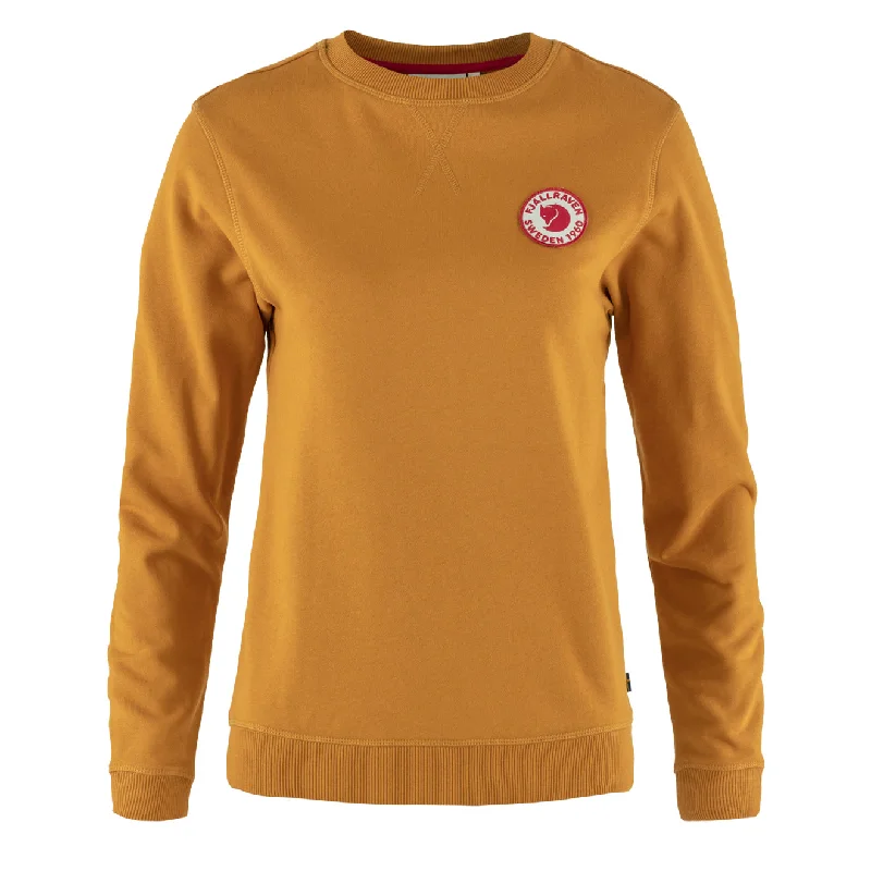 Fjallraven Womens 1960 Logo Badge Sweater Acorn Beaded Sweater Sequined Faux Fur