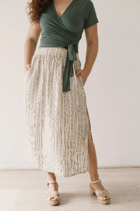 Halia Tencel midi skirt trace print velvet skirt luxurious
