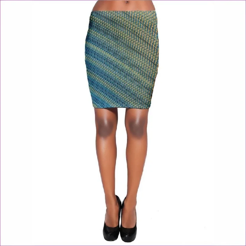 Weaved Bodycon Skirt floral skirt print