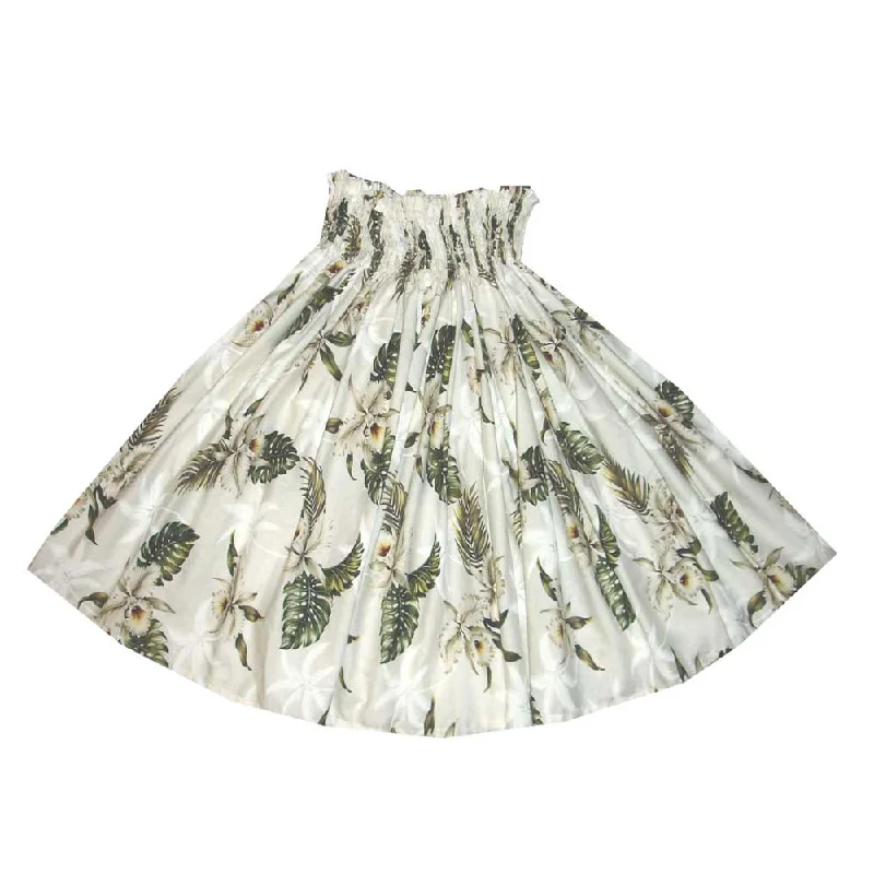 White Orchid Cotton Hula Skirt Made in Hawaii wool skirt sturdy