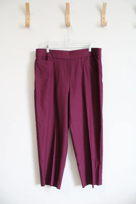 Alfred Dunner Plum Stretch Pants | 12 Soft Stretch Leggings