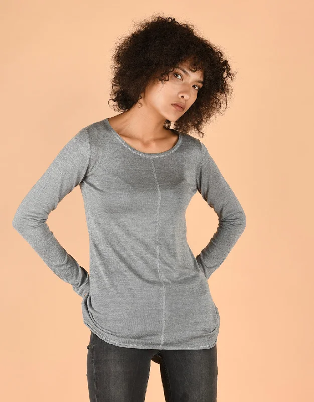 Ultrafine Fitted Sweater in Grey Layered Multi-layer Single Layer