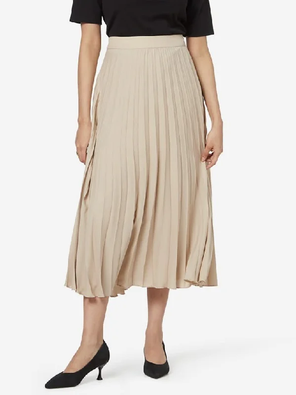 Wardrobe Beige Pleated Robe Skirt chiffon skirt flowing