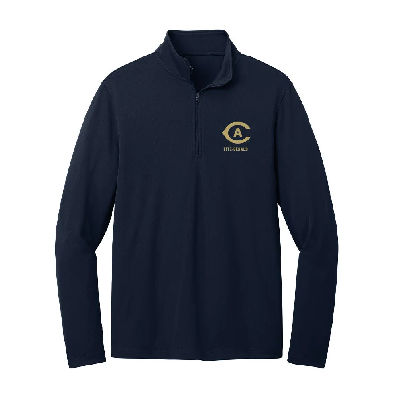UC Davis - NCAA Women's Gymnastics : Isabella Fitz-Gerald - Lightweight Quarter Zip Jacket Wool Fabric Cashmere Fabric Tweed Fabric UC Davis - NCAA Women's Gymnastics : Isabella Fitz-Gerald - Lightweight Quarter Zip Jacket Wool Fabric Cashmere Fabric Tweed Fabric