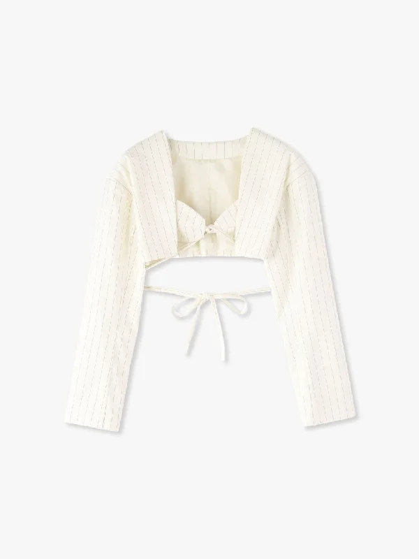CROPPED STRIPE JACKET Striped Jacket Polka Dot Jacket Floral Jacket