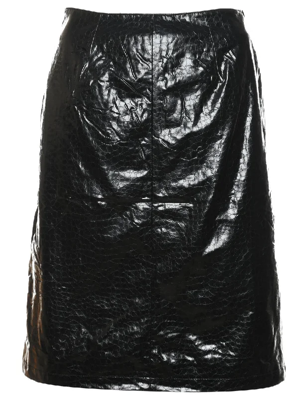 PVC A-Line Skirt - S denim skirt stylish