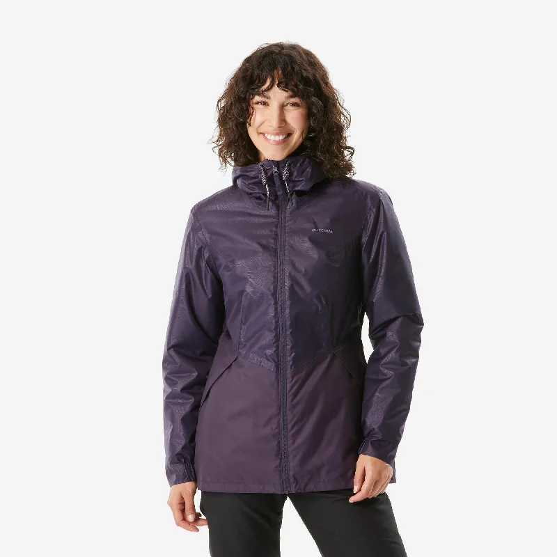 Quechua Women's SH100 Waterproof Winter Jacket Wool Fabric Cashmere Fabric Tweed Fabric