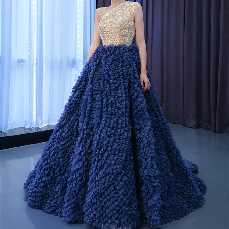 High Waist Slim Bride Singing Solo Poached Skirt high slit skirt