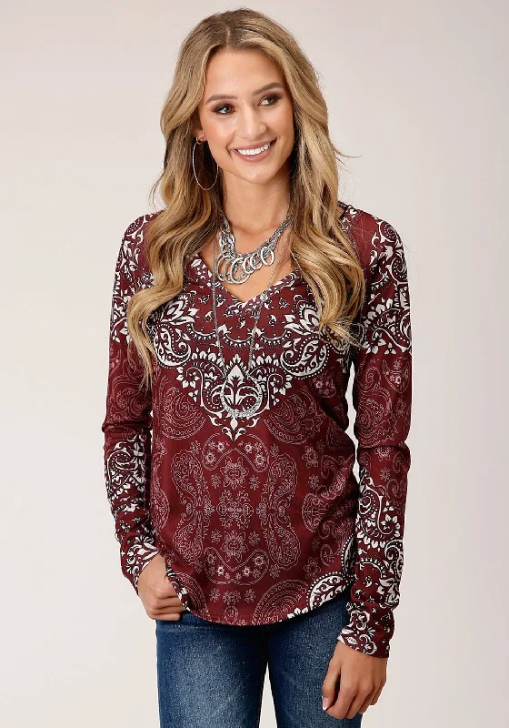 Roper Womens White/Wine Rayon Blend Sweater V-Neck L/S Tunic Chenille Fabric Brocade Fabric Lace Fabric Roper Womens White/Wine Rayon Blend Sweater V-Neck L/S Tunic Chenille Fabric Brocade Fabric Lace Fabric
