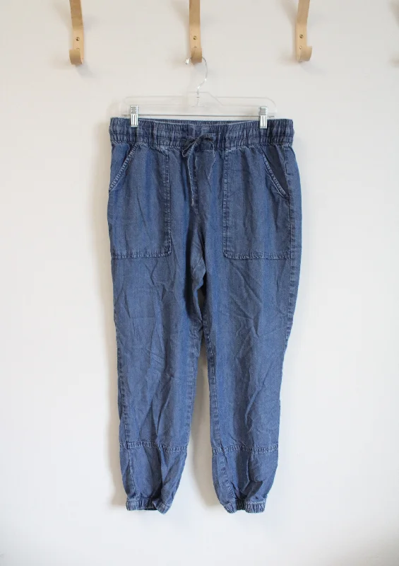 Lucky Brand Chambray Denim Elastic Waist Pants | M Relaxed Casual Leggings