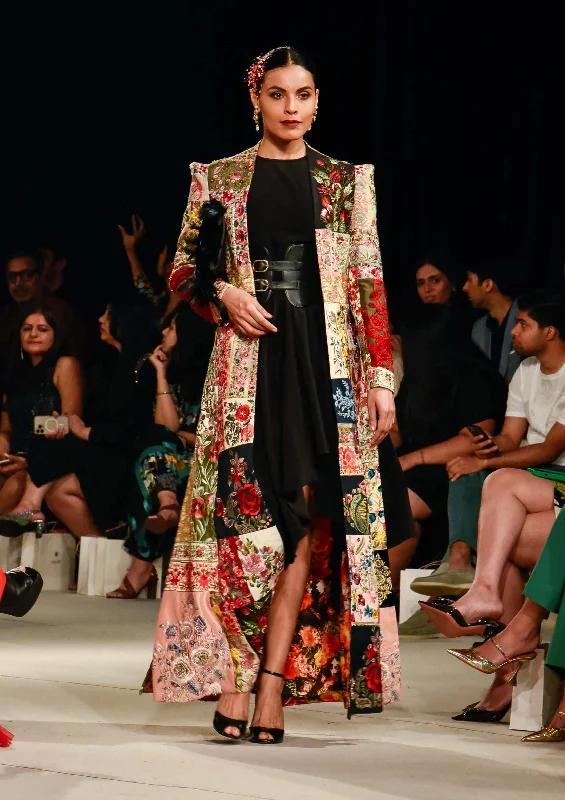 Black patchwork anarkali jacket & dress Print Jacket Jacquard Jacket Patchwork Jacket Black patchwork anarkali jacket & dress Print Jacket Jacquard Jacket Patchwork Jacket