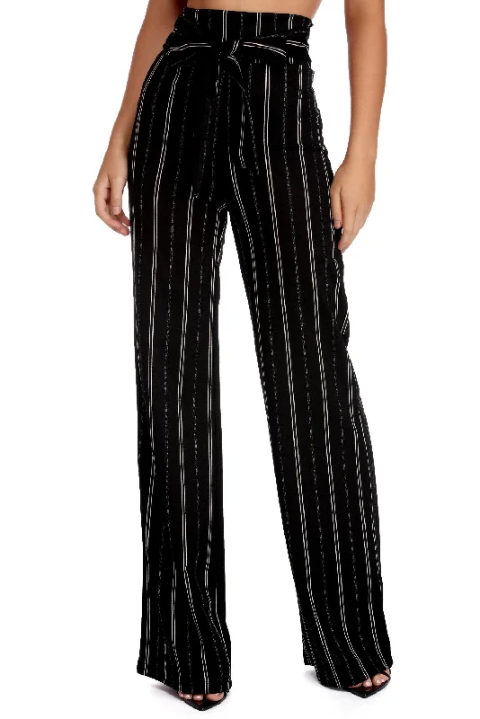 High Waist Striped Pants Casual Lounge Pants