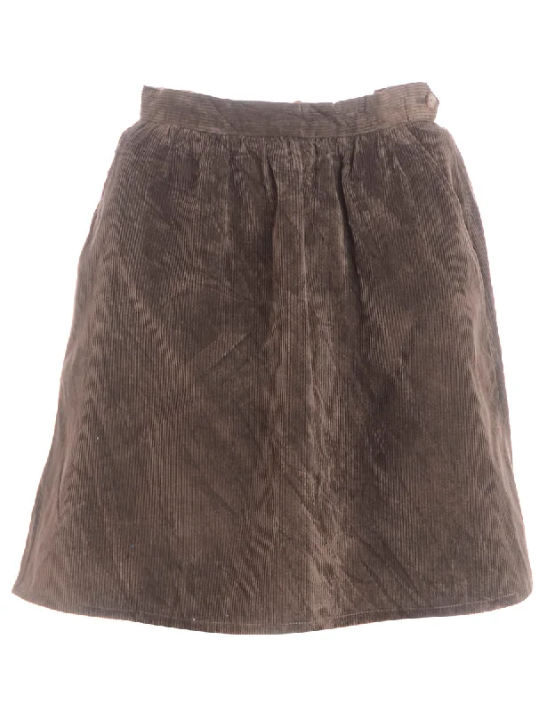 Reworked Shortened Corduroy Skirt silk skirt lustrous
