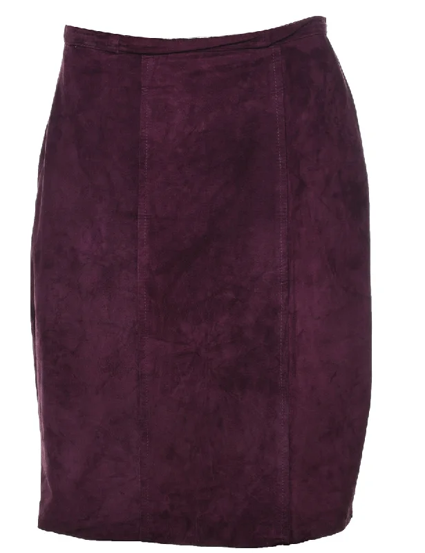 Pencil Shape Suede Skirt - M pencil skirt chic